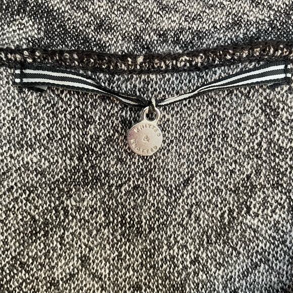 Knitted & Knotted Patterned Dress M Womens Scallop V Neck Cap Sleeve Mini Wool - Picture 4 of 6